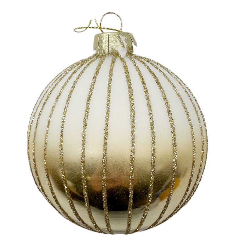 Glas Christbaumkugel Gold/Glitzer Ø ca. 8 cm