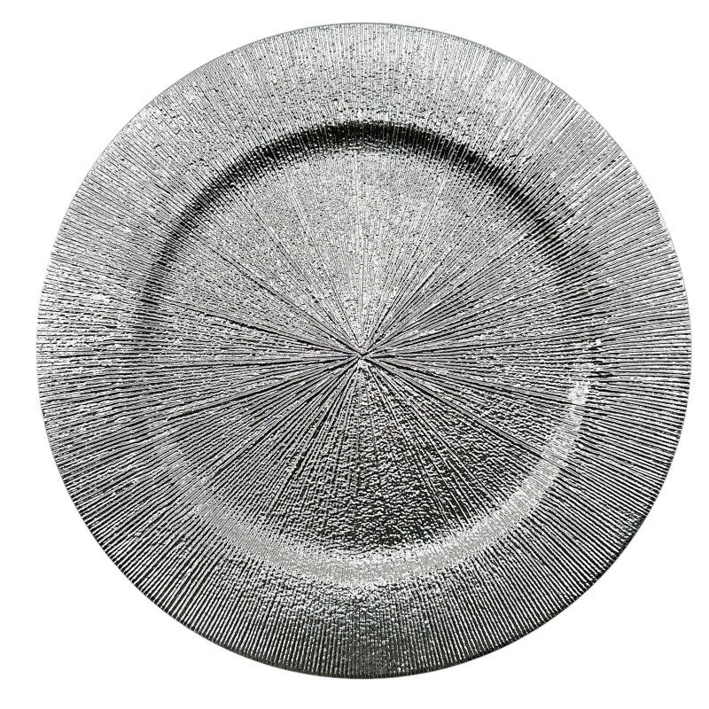 Produktbild von APS Platzteller Dekoteller 30,5 Cm Edelstahl Hochglanz Silber Mit Fadendekor – Restposten