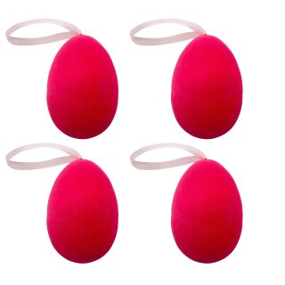 Samt Ostereier 4er Set Pink ca. 8 cm