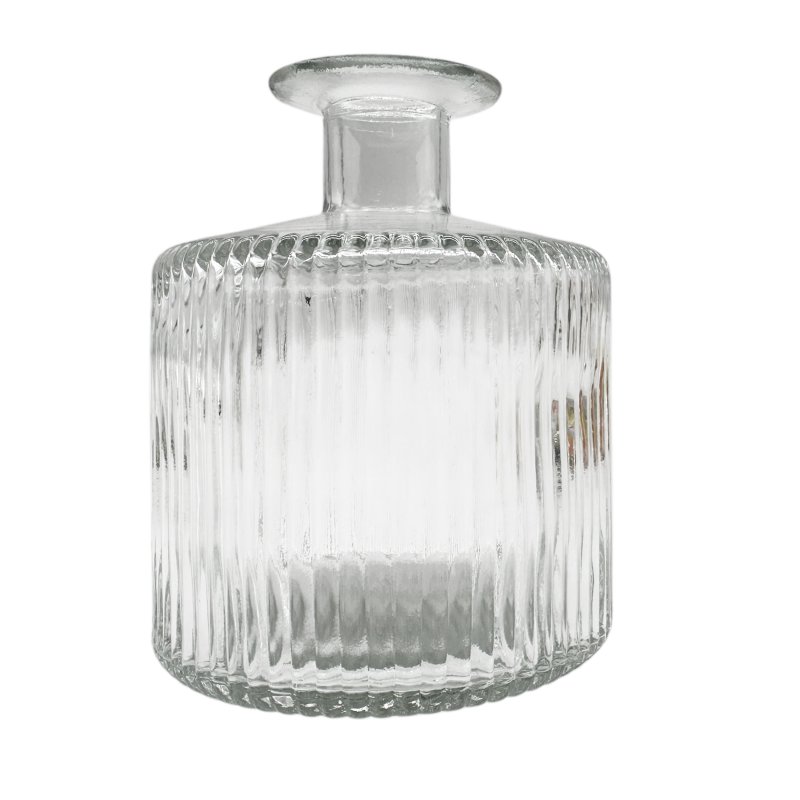 Geriffelte Glas-Vase Klar ca. 13 cm