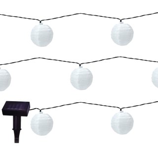 Solar Lampion Girlande 10 LED Weiß ca. 4,5 m
