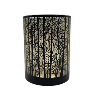 Windlicht Glas Schwarz ca. 12 cm
