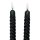 LED Echtwachs Stabkerzen Twist im 2er Set Schwarz ca. 24 cm