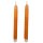 LED Echtwachs Stabkerzen Twist im 2er Set Orange ca. 24 cm