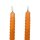 LED Echtwachs Stabkerzen Twist im 2er Set Orange ca. 24 cm