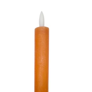 LED Echtwachs Stabkerzen im 2er Set Orange ca. 24 cm
