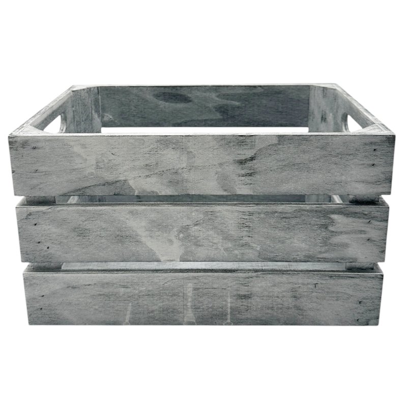 Deko Holzkiste Grau Usedlook ca. 30 cm