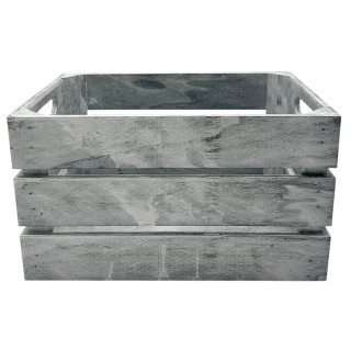 Deko Holzkiste Grau Usedlook ca. 30 cm
