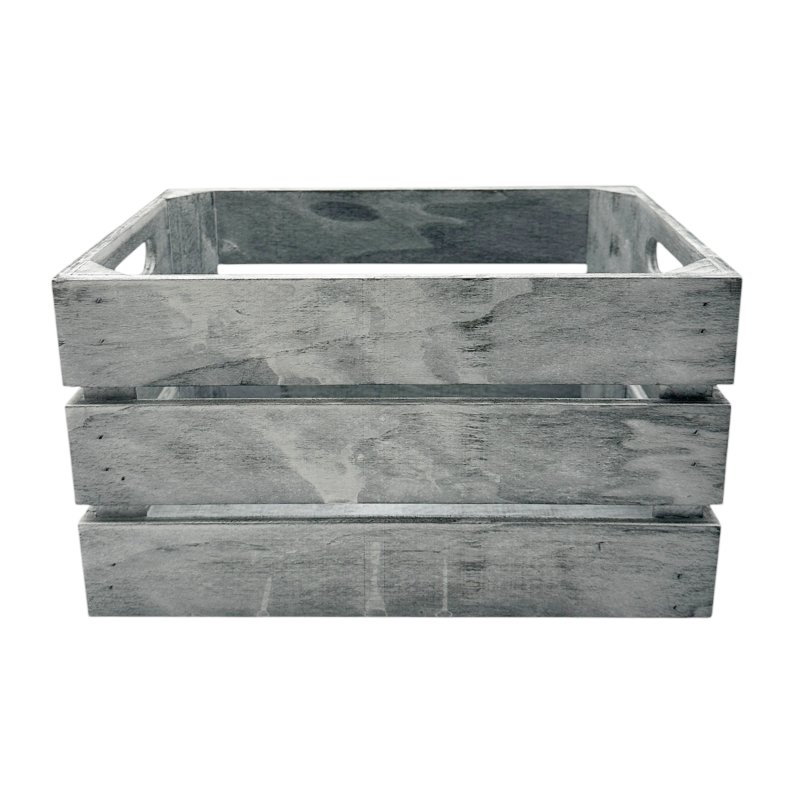 Deko Holzkiste Grau Usedlook ca. 25 cm