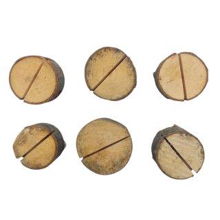 Tischkartenhalter aus Holz Natur im 6er Set Ø ca. 4 cm