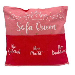 Deko Kissen " Sofa Queen " Pink/Rot ca. 40 cm