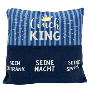 Deko Kissen " Couch King " Blau ca. 40 cm