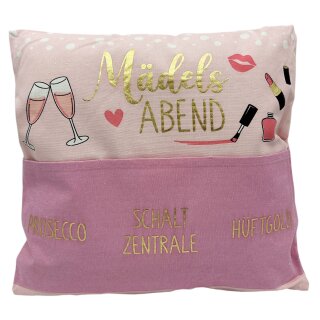 Deko Kissen " Mädels Abend " Rosa ca. 40 cm