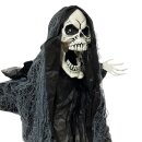 Halloween Figur " Der Tod " mit rot leuchtenden Augen und Sound Schwarz ca. 180 cm