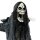 Halloween Figur " Der Tod " mit rot leuchtenden Augen und Sound Schwarz ca. 180 cm