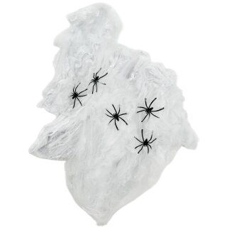 Halloween - Deko Spinnennetz Weiß 50 g