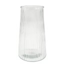 Glas Vase geriffelt Klar ca. 21,5 cm