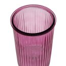 Glas Vase geriffelt Fuchsia ca. 21,5 cm