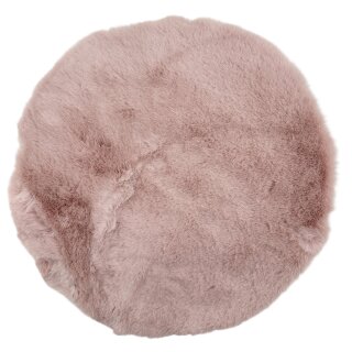Kunstfell-Teppich Rund Rosa Ø ca. 35 cm