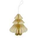 Papier Tannenbaum Creme/Gold  ca. 15 cm