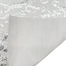 Deko Stoff Samt Weiß/Silber ca. 270 cm