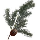 Künstlicher Tannenzweig Grün/Glitzer ca. 31 cm