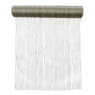Glitzer Deko Stoff Transparent/ Gold ca. 200 cm