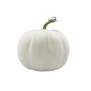 Herbstlicher Deko-Kürbis aus Samt Weiß...