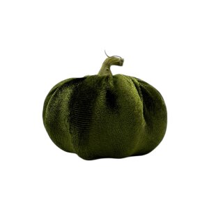 Herbstlicher Deko-Kürbis aus Samt Grün Ø ca. 11,5 cm