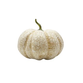 Herbstlicher Deko-Kürbis Weiß/Gold Ø ca. 14 cm