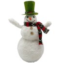 Plüsch Schneemann Weiß/Grün/Rot ca. 34 cm