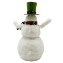 Plüsch Schneemann Weiß/Grün/Rot ca. 34 cm