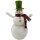 Plüsch Schneemann Weiß/Grün/Rot ca. 34 cm