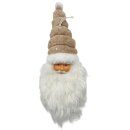Weihnachtsmann zum Aufhängen Beige/Weiß ca. 40 cm