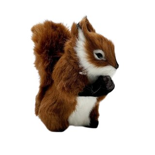 Eichhörnchen mit Spange Plüsch Braun ca. 12 cm