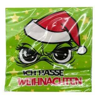 Servietten Festtagsmuffel "Ich hasse Weihnachten" 20 Stück