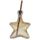 Weihnachts-Trinkglas Stern mit Strohhalm Braun/Silber ca....