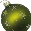 Glas Christbaumkugel "Sterne" Khaki/Glitzer...