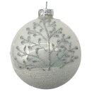 Glas Christbaumkugel Weiß/Glitzer Ø ca. 8 cm