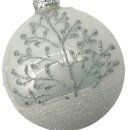 Glas Christbaumkugel Weiß/Glitzer Ø ca. 8 cm