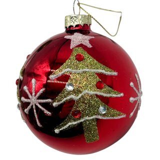 BURI Christbaumkugel Trinkgläser – 8 Stück, 400 Ml, Mit Deckel & Strohhalm, Weihnachtliches Glas-Set