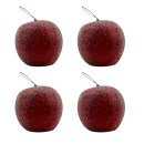 Deko Äpfel Rot/vereist im 4er Set Ø ca. 6 cm