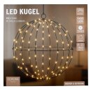 LED Ball Metall Schwarz 140 LEDs Warmweiß Ø...