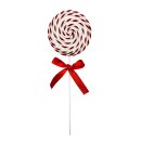 Deko Lolli Weiss/Rot glitzer ca. 34 cm