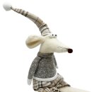 Kantenhocker Weihnachts-Maus Weiß/Braun ca. 85 cm
