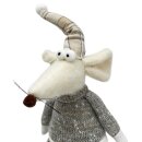 Kantenhocker Weihnachts-Maus Weiß/Braun ca. 85 cm