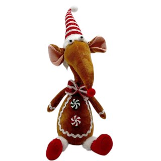 Kantenhocker Lebkuchen-Ameisenbär Braun/Rot/Weiß ca. 47 cm