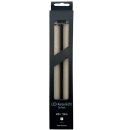 LED Echtwachs Stabkerze Hellbeige 2er Set