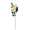 Künstliche Rose mit Blüten Creme ca. 80 cm