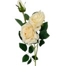 Künstliche Rose mit Blüten Creme ca. 80 cm